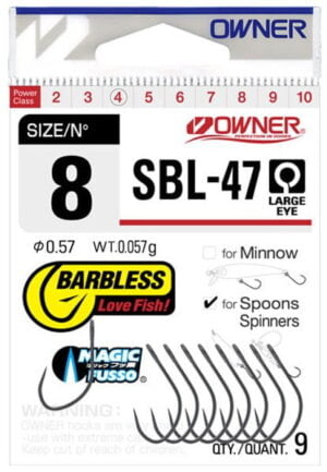 OWNER HOOK SBL-47 mod.51725 Barbless for Spoons & Spinners