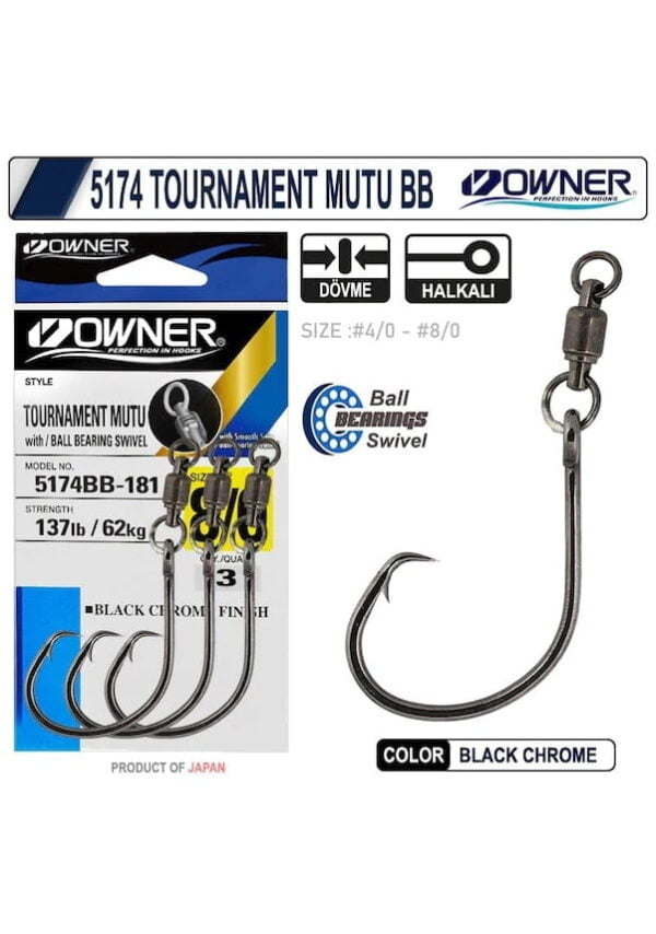 OWNER TOURNAMENT MUTU whit BALL BEARING SWIVEL mod. 5174BB