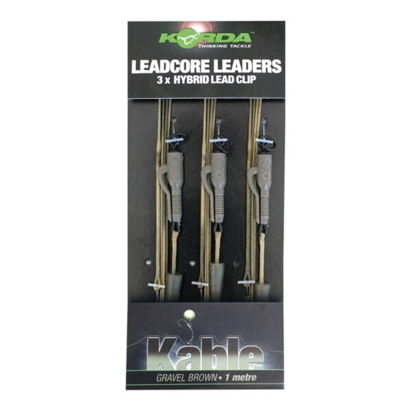 KORDA LEADCORE LEADER HYBRID LEAD CLIP GRAVEL BROWN