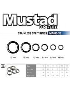 MUSTAD STAINLESS SPLIT RINGS mod. MA033SS