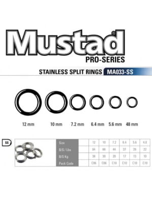 MUSTAD STAINLESS SPLIT RINGS mod. MA033SS