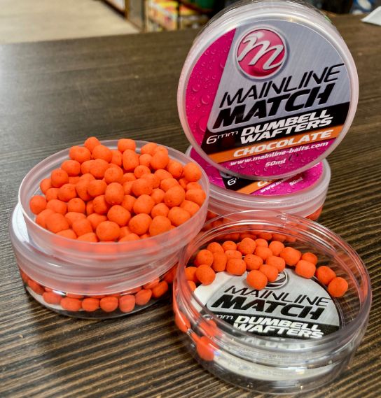 MAINLINE MATCH DUMBELL WAFTERS 6mm - ORANGE - CHOCOLATE