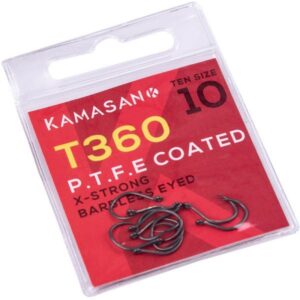 KAMASAN T360 HOOKS  P.T.F.E. COATED X-STRONG BARBLESS