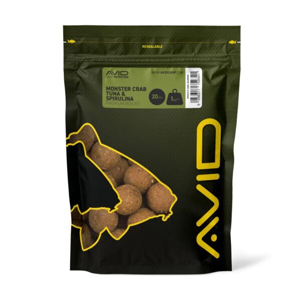 AVID MONSTER CRAB TUNA & SPIRULINA BOILIES 20mm