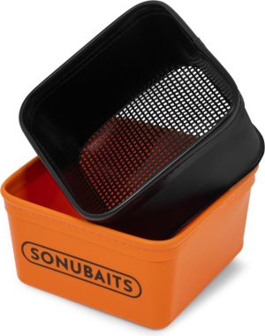 SONUBAITS EVA BAIT TUB & STRAINER SET MEDIUM 3L