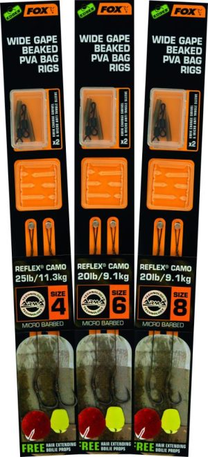 FOX EDGES WIDE GAPE BEAKED PVA CAMO READY RIGS