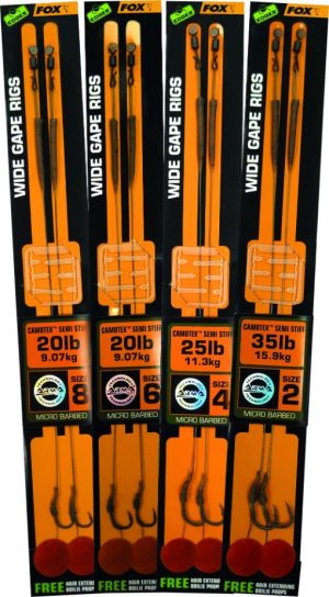 FOX EDGES WIDE GAPE CAMOTEX SEMI STIFF READY RIGS